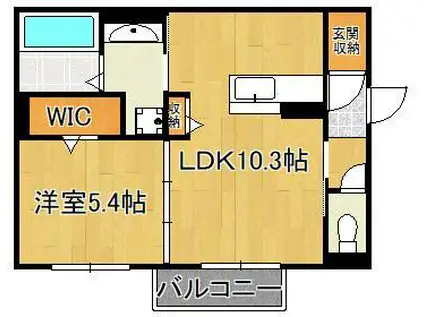 DROOM浜町(1LDK/2階)の間取り写真