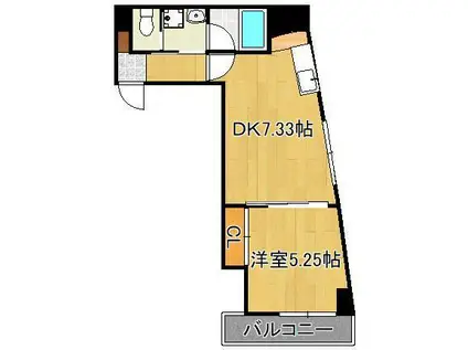 ザ ガーデン黒崎表参道(1DK/5階)の間取り写真