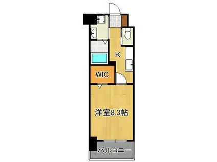 ウィングス熊手(1K/6階)の間取り写真