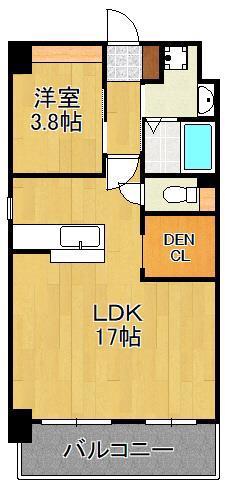 ウィングス熊手(1LDK/14階)の間取り写真