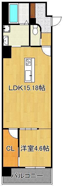 レジェンド黒崎(1LDK/10階)の間取り写真