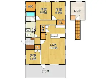 鹿児島本線 黒崎駅 徒歩15分 1階建 築2年(3LDK)の間取り写真
