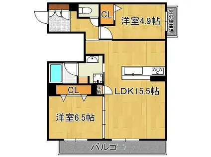 シャーメゾン西鳴水(2LDK/3階)の間取り写真