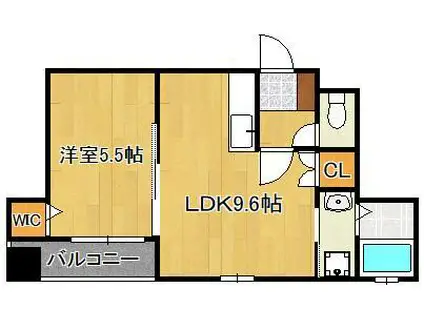 MUU.黒崎(1LDK/8階)の間取り写真