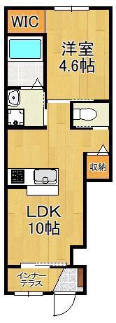 OLIVEⅡ(1LDK/1階)の間取り写真