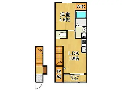 OLIVEⅡ(1LDK/2階)の間取り写真