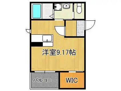 BRAVE BASE 陣原東(ワンルーム/1階)の間取り写真