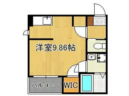 BRAVE BASE 陣原東(ワンルーム/1階)の間取り写真