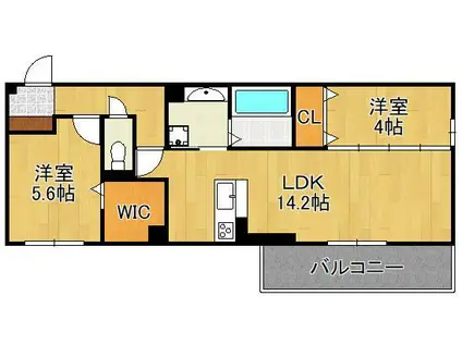 イオメール竹末(2LDK/3階)の間取り写真