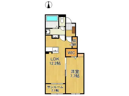 プリマベーラ(1LDK/1階)の間取り写真