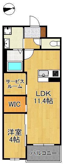プロスペレ浜町(1SLDK/3階)の間取り写真