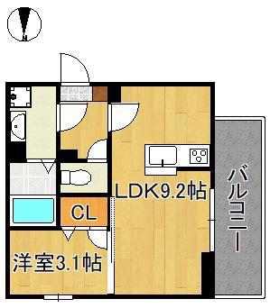 エスト・プラージュ(1LDK/2階)の間取り写真