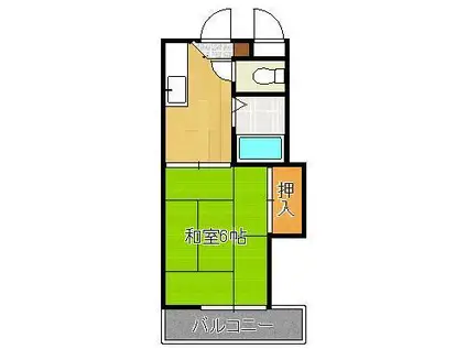 シャトレ祇園Ⅱ(1K/1階)の間取り写真