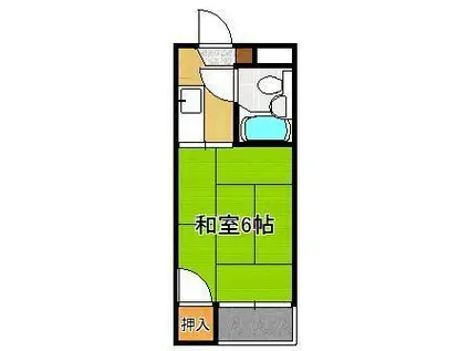 シャトレ中原B棟(1K/2階)の間取り写真