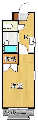 シャトレ松尾Ⅱ(1K/2階)の間取り写真