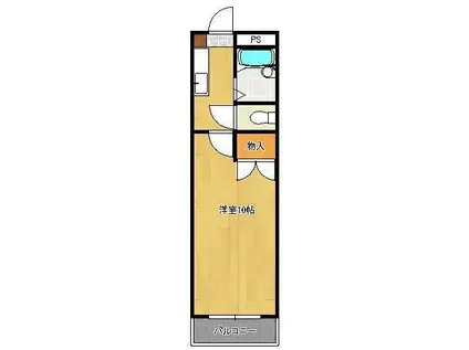 ロイヤルアミューズ(1K/4階)の間取り写真