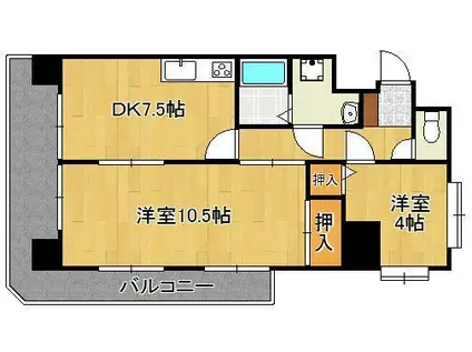 トーカンマンション高炉台公園(2DK/5階)の間取り写真
