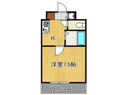 トーカンキャステール菅原(1K/3階)の間取り写真