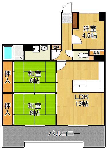 リアライズ到津(3LDK/3階)の間取り写真