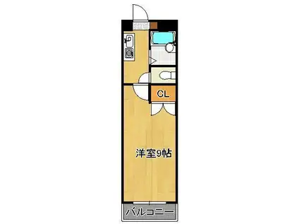 KMマンション八幡駅前Ⅰ(1K/2階)の間取り写真