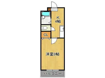 ボヌール相島(1K/2階)の間取り写真