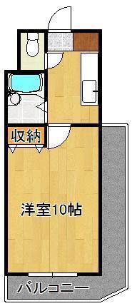 ロイヤルブリッジ(1K/2階)の間取り写真
