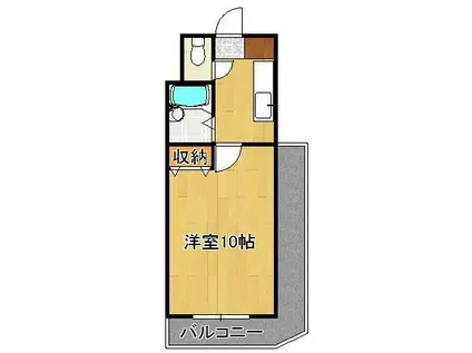 ロイヤルブリッジ(1K/2階)の間取り写真