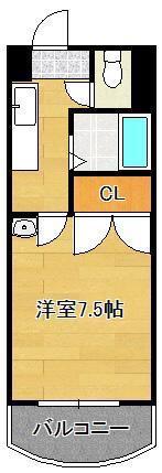 ニューサンリバー10番館(1K/9階)の間取り写真