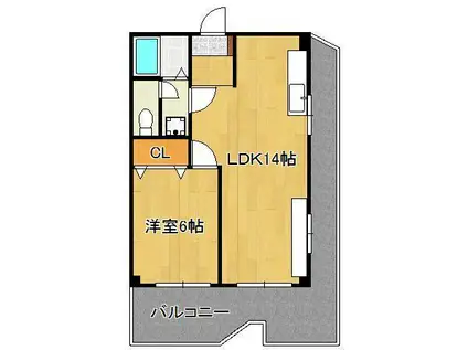 和光第二ビル(1LDK/2階)の間取り写真