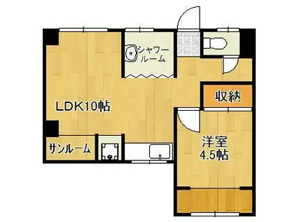 カリフォルニアハウス(1LDK/3階)の間取り写真