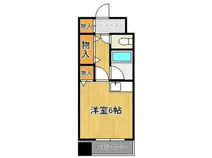 アクアコート八幡(ワンルーム/6階)の間取り写真