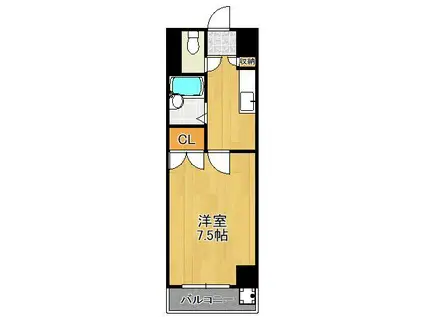 ロイヤルビップ(1K/1階)の間取り写真