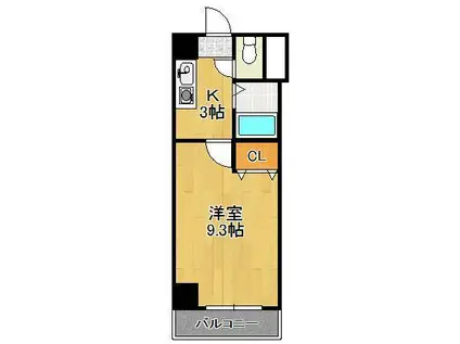 アリビオ八幡(1K/2階)の間取り写真