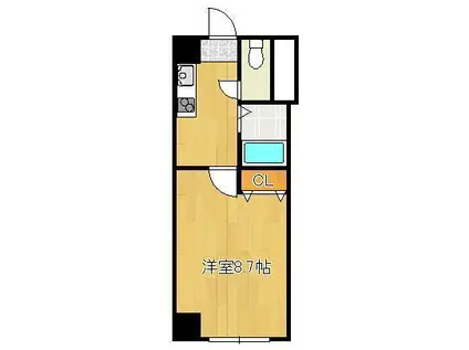 アリビオ八幡(1K/2階)の間取り写真
