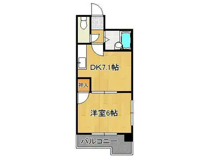 ヴィレッジ皆好園(1DK/2階)の間取り写真