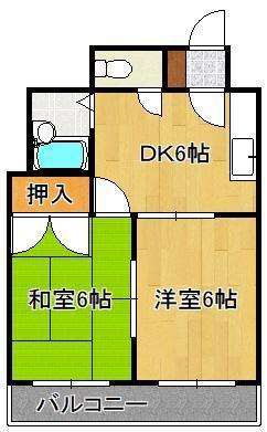 ヴィレッジ皆好園(2DK/3階)の間取り写真