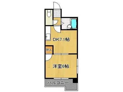 ヴィレッジ皆好園(1DK/4階)の間取り写真