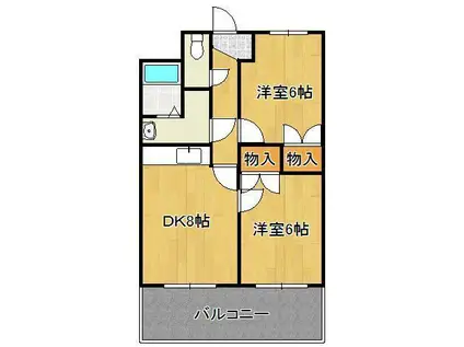 エルザサンリバー戸畑(2DK/8階)の間取り写真