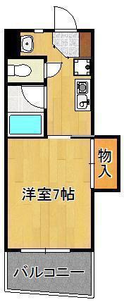 ターニップ小芝(1K/4階)の間取り写真