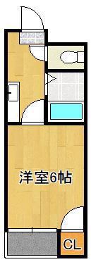 ギャラン小芝(1K/1階)の間取り写真