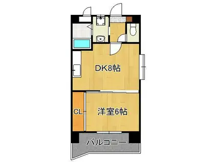 アンテスⅡ(1DK/7階)の間取り写真