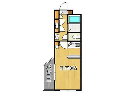 エレガントプラザ(ワンルーム/3階)の間取り写真