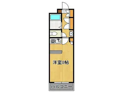 エレガントプラザ(ワンルーム/4階)の間取り写真