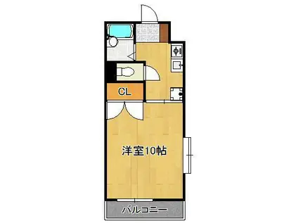 コンドミニアム西本町(1K/5階)の間取り写真