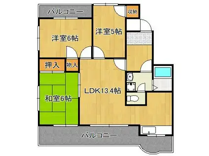 アルゴヴィラージュ高峰(3LDK/3階)の間取り写真
