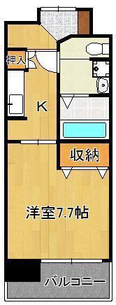 アースコート桜通(1K/4階)の間取り写真