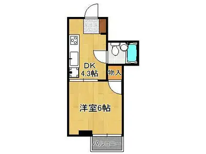 レジデンシャル枝光駅前(ワンルーム/2階)の間取り写真