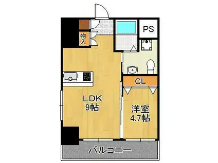 BASIC B.L.D.YAHATA(1LDK/11階)の間取り写真