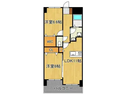 LE GRAND BLEU(2LDK/2階)の間取り写真