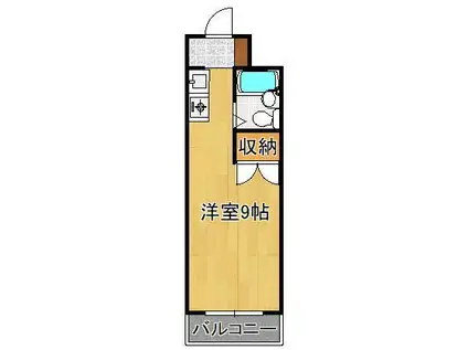 PLイースト枝光(ワンルーム/2階)の間取り写真